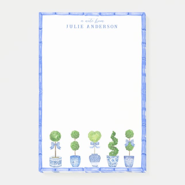 Bamboo Topiary Garden | Chinoiserie Post-it Notes Block (Framsida)