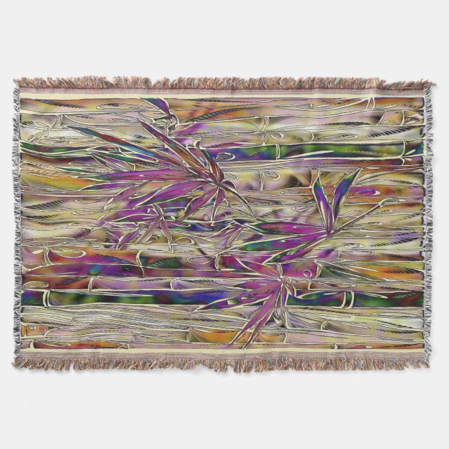 Bamboo Träd Digital Painting Original Art Blanket Filt (Framsidan)