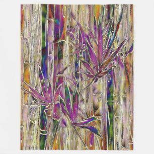 Bamboo Träd Digital Painting Original Art Blanket Fleecefilt