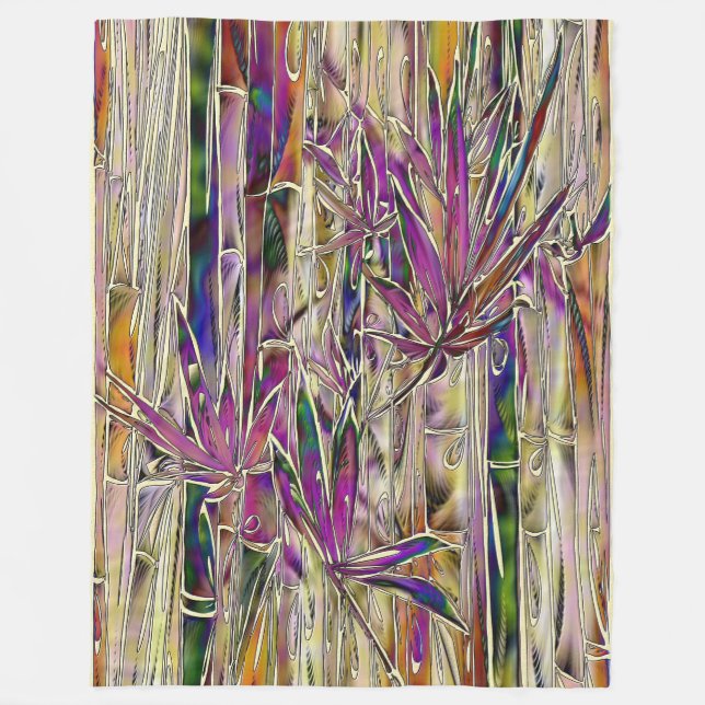 Bamboo Träd Digital Painting Original Art Blanket Fleecefilt (Framsidan)
