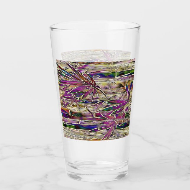 Bamboo Träd Digital Painting Original Art Glass Glaskopp (Framsida)