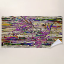 Bamboo Träd Digital Painting Original Beach Towel