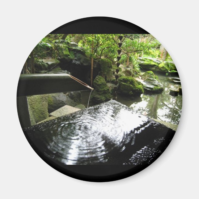 Bamboo Waterfall i Japan Magnet (Framsidan)