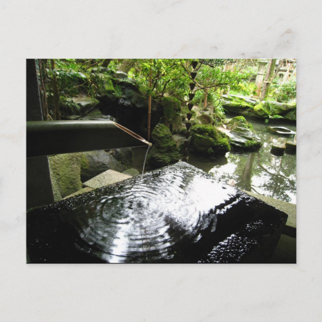 Bamboo Waterfall i Japan Vykort (Framsida)