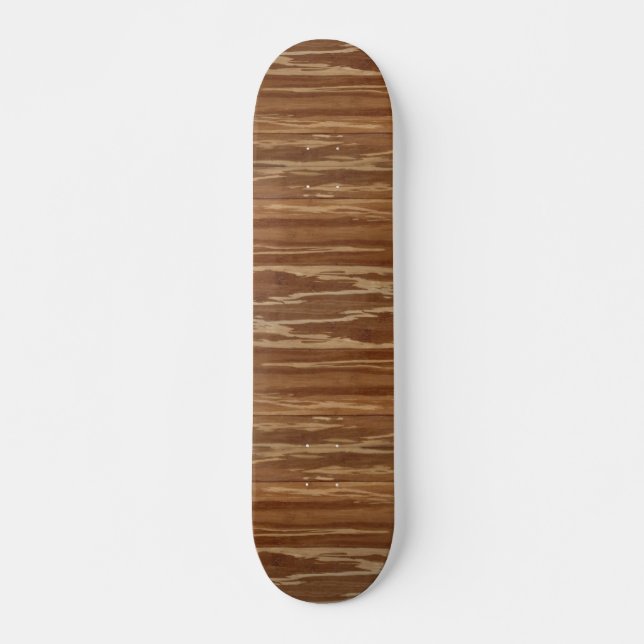 Bamboo Wood 01 Mini Skateboard Bräda 18,7 Cm (Framsida)