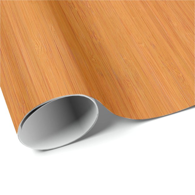 Bamboo Wood Grain Titta Presentpapper (Rullad Hörn)