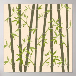 Bamboodlingar med naturlig Grönt Poster