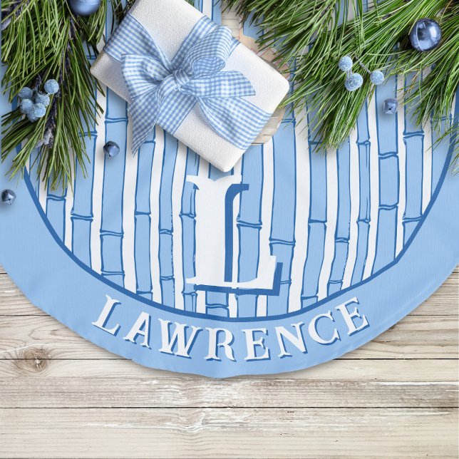 Bambooey Bamboo Stripe in Blue Personalized Julgransmatta Fusklinne (Skapare uppladdad)