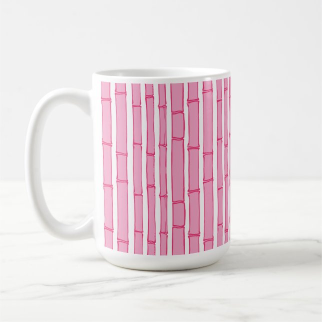 Bambooey Bamboo Stripe in Pink Kaffemugg (Vänster)
