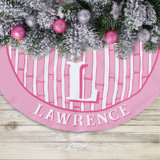 Bambooey Bamboo Stripe in Pink Personalized Julgransmatta Fusklinne