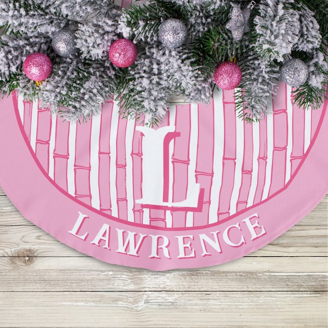 Bambooey Bamboo Stripe in Pink Personalized Julgransmatta Fusklinne (Skapare uppladdad)