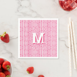 Bambooey Bamboo Stripe in Pink Personalized Pappersservett