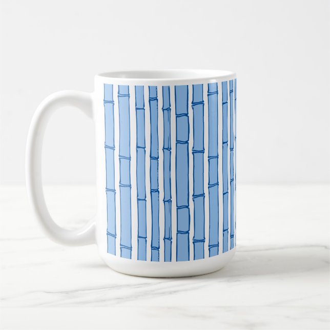 Bambooey Bambu-ränder i Blått Porslin Kaffemugg (Vänster)