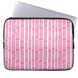 Bambooey Bambu-ränder i rosa Laptop Fodral