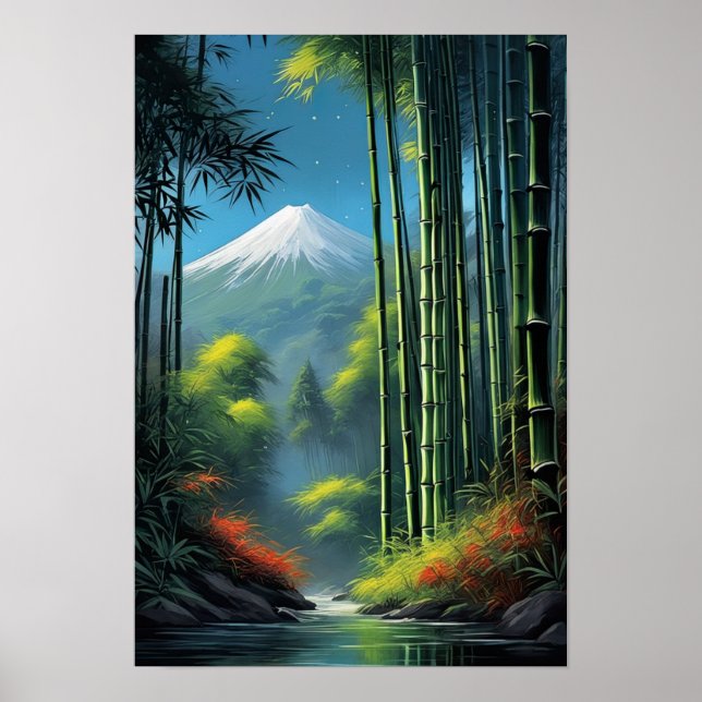 Bamboo's Dance, Stream i skogen Poster (Framsidan)