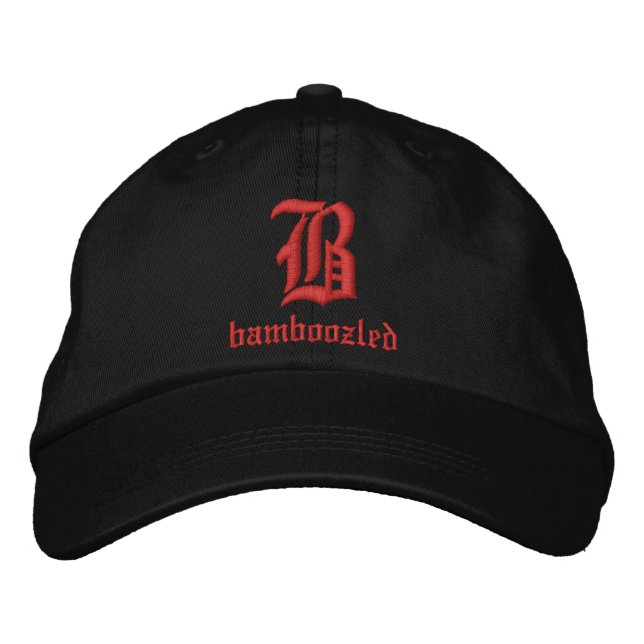Bamboozled Manar Baseball Cap-Black/Red Broderad Keps (Framsida)
