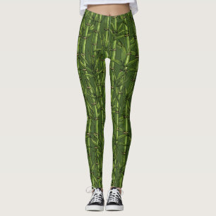 Bamboskog i grönt leggings