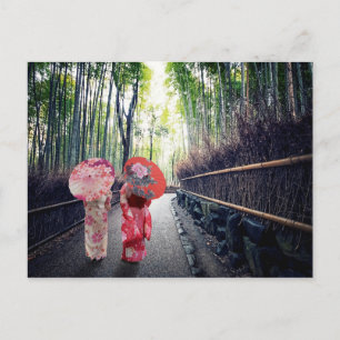 Bamboskog i Kyoto Vykort