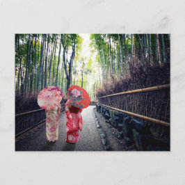 Bamboskog i Kyoto Vykort