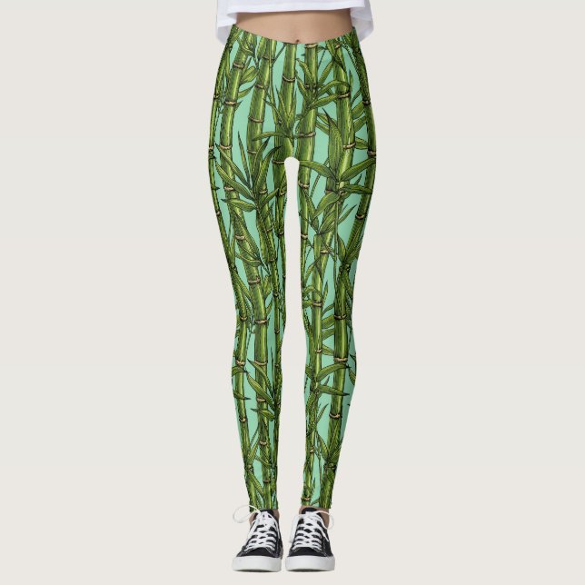 Bamboskog i ljusblått leggings (Framsida)