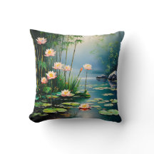 Bambostjälkar och lotus blommor