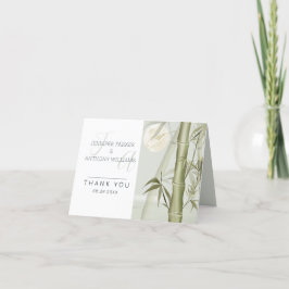 Bamboväxter och kranbelysning tack kort