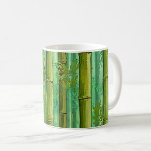 Bambu djungel dunge varma svala gröna kaffemugg