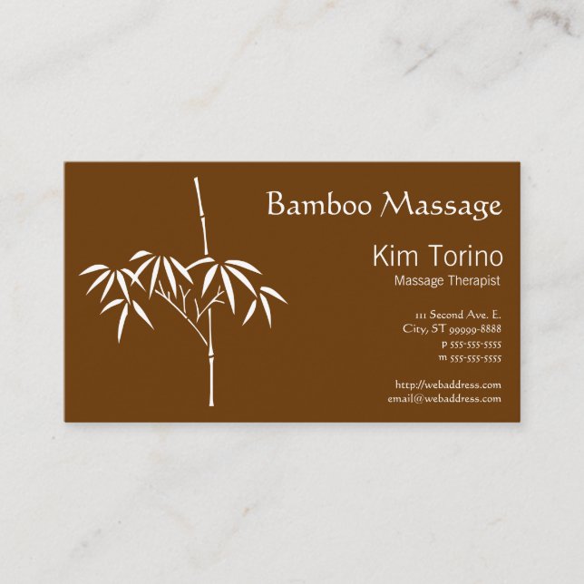 Bambu för massageterapeutjapan visitkort (Framsida)