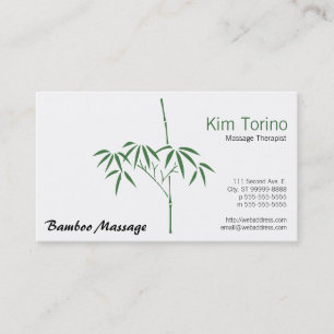 Bambu för massageterapeutträdgård visitkort