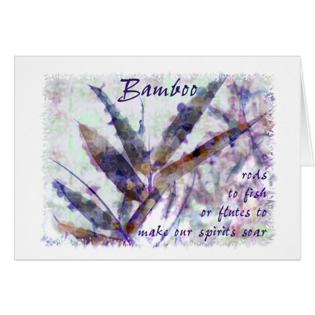 Bambu i en stilla regnar… våra andar soar hälsningskort (Framsidan Horizontal)