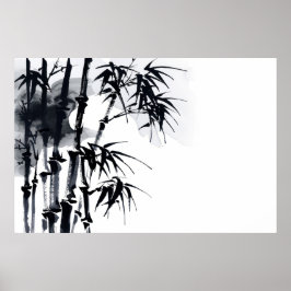 Bambu japansk minimal växt. poster