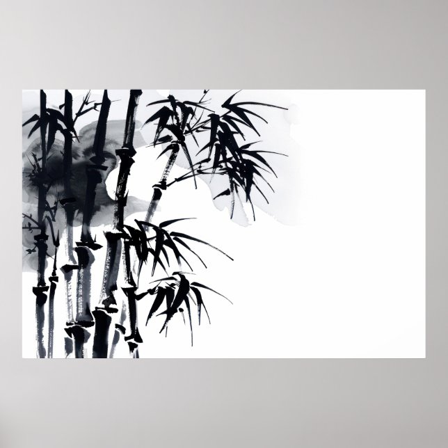 Bambu japansk minimal växt. poster (Framsidan)