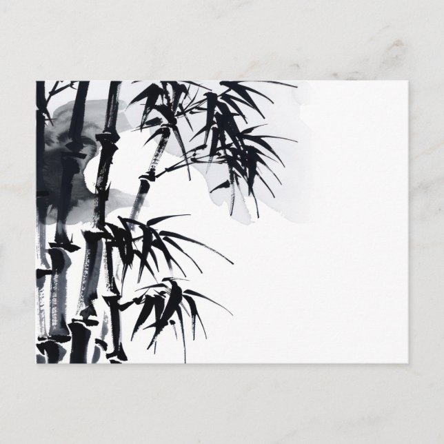 Bambu japansk minimal växt. vykort (Framsida)