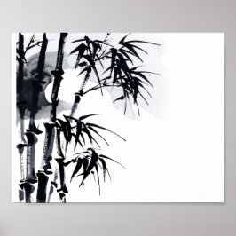Bambu japansk minimalistisk växt. poster