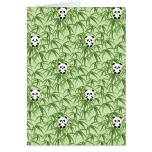 Bambu med Pandas Hälsningskort