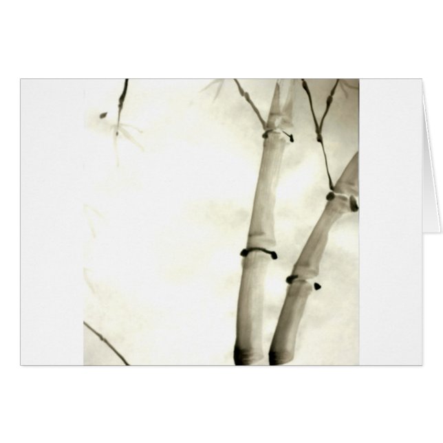 Bambu och löv hälsningskort (Framsidan Horizontal)