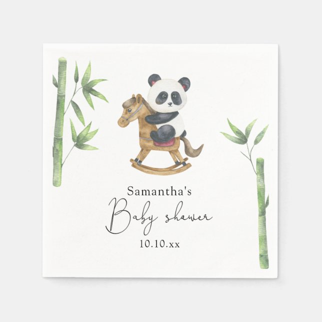 Bambu och Panda björn baby shower Pappersservett (Framsidan)