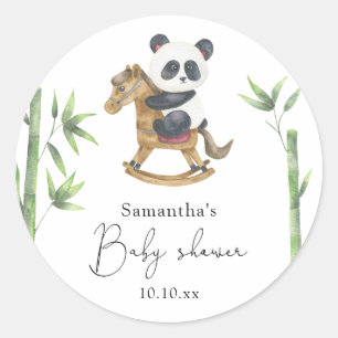 Bambu och Panda björn baby shower Runt Klistermärke