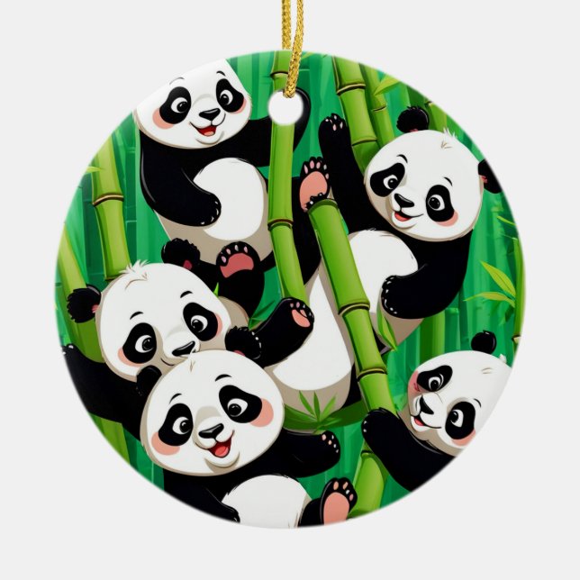 Bambu Panda Julgransprydnad Keramik (Framsidan)