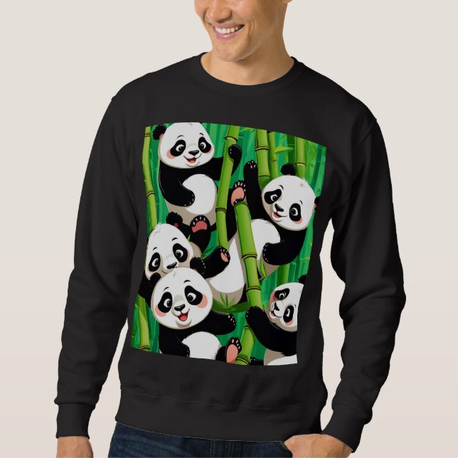 Bambu Panda Lång Ärmad Tröja (Framsida)