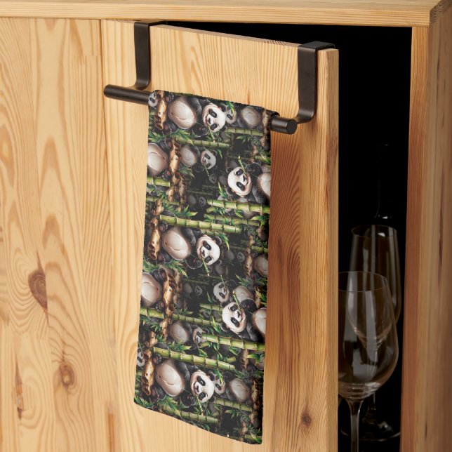 Bambu Panda Mönsterdesign  Kökshandduk (Thirds Fold)