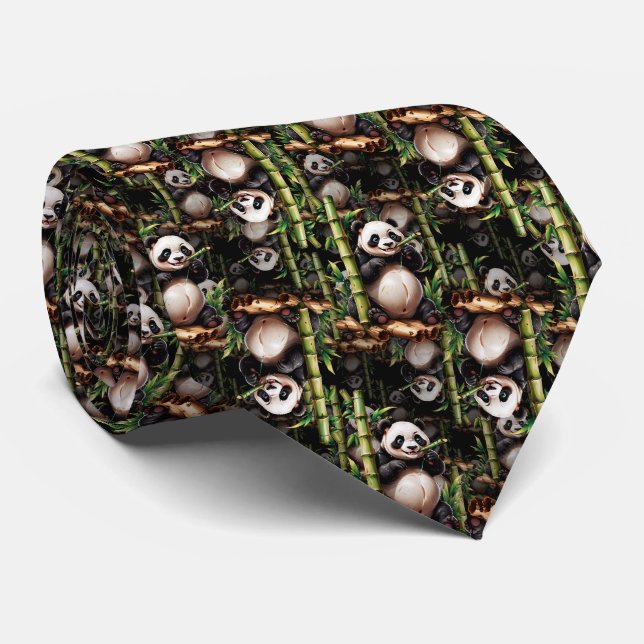 Bambu Panda Mönsterdesign  Slips (Rullad)