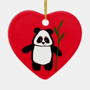Bambu Pandahjärtaprydnaden Julgransprydnad Keramik