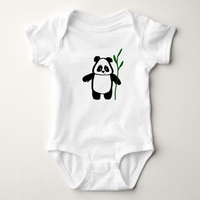 Bambu romperen för Pandababyranka Tee Shirt (Framsida)