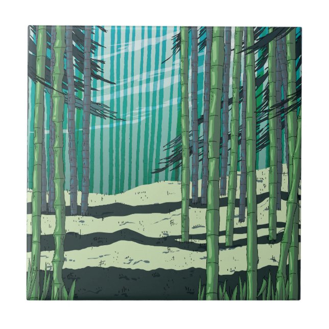 Bambu skog kakelplatta (Framsidan)
