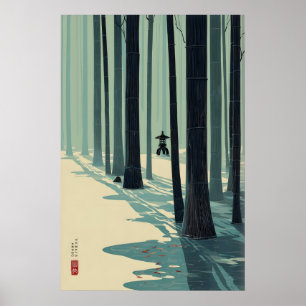 Bambu skog väggkonst Japansk minimalistisk design