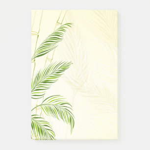 Bambu stjälkar och blad, tryck överallt - post-it block