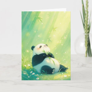 Bambufest med en glädjefull panda kort