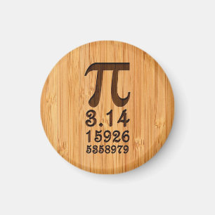 Bambulooken & inristad Pi numrerar Magnet