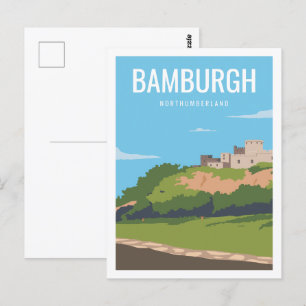 Bamburg Northumberland Travel Ställe Illustration Vykort